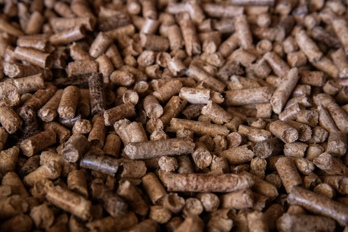 Wood pellets. 