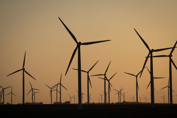 Twin Groves Wind Farm in McLean County, May 7, 2024. (E. Jason Wambsgans/Chicago Tribune)