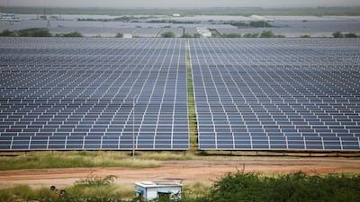 A large solar power plant in Gujarat, India. The number of people employed in the renewable energy sector has more than doubled over the past decade. Reuters