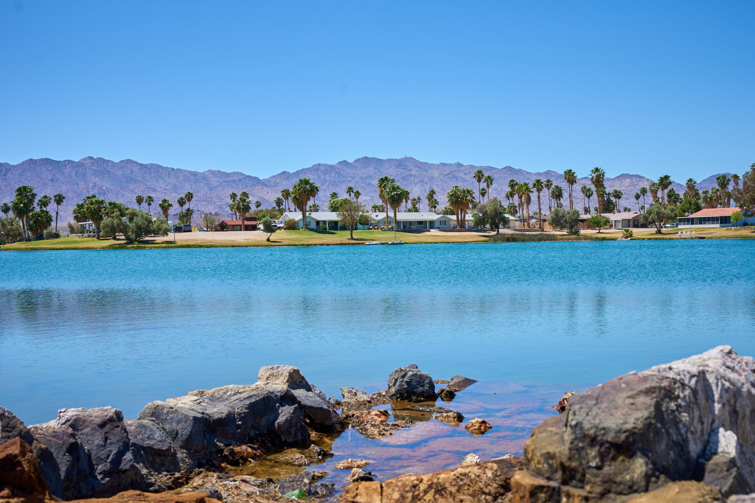 A view of Lake Tamarisk in Desert Center, Calif. Credit: Alex Gould