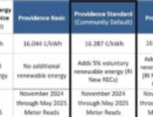 City of Providence Announces Winter Rates for Providence Community Electricity Program