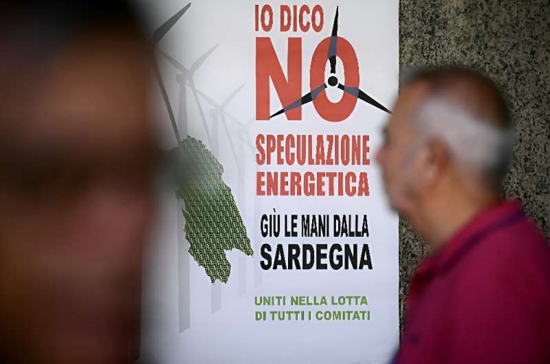 Protesters in Cagliari fear big businesses want to exploit Sardinia.