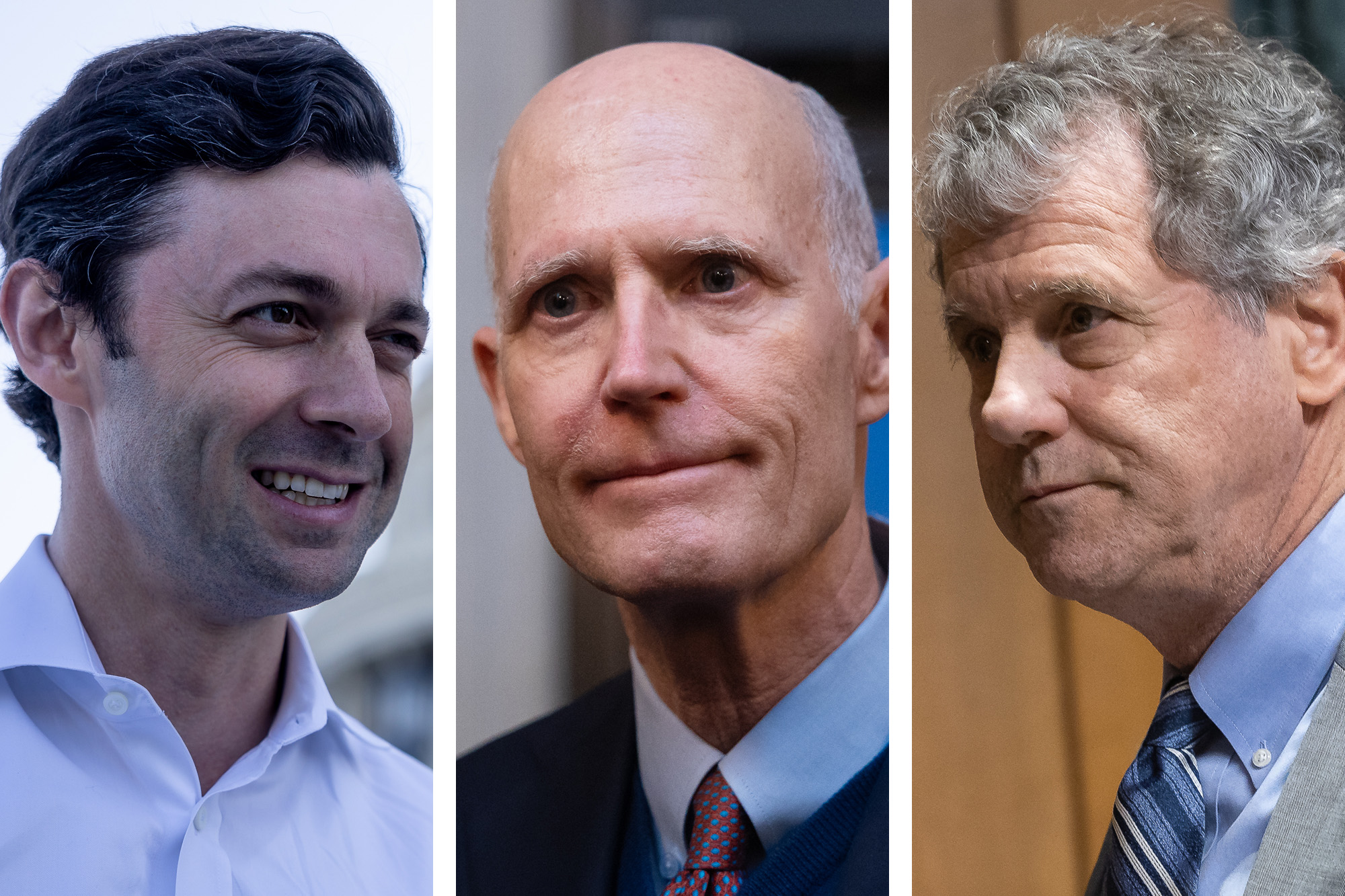 Sens. Sherrod Brown (D-Ohio), Jon Ossoff (D-Ga.) and Rick Scott (R-Fla.)