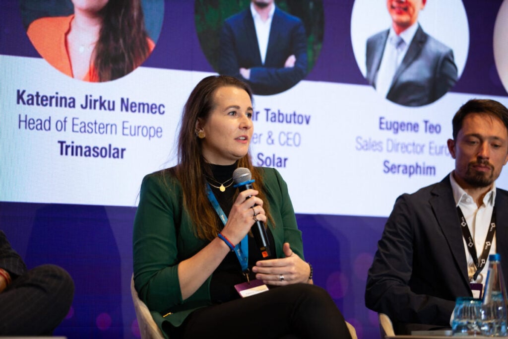 Katerina Jirku Nemec at Solar Media's Large Scale Solar Central Eastern Europe event.