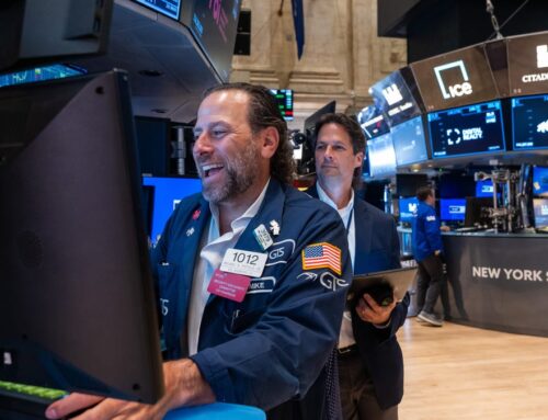 The Dow regains its groove, rising 300 points on AI stock surge