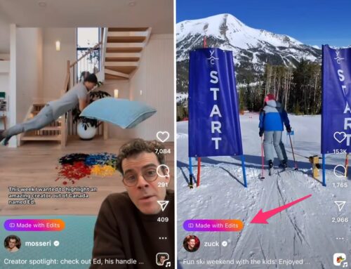 Instagram is starting to roll out a ‘Made with Edits’ tag — but it won’t get you preferential treatment in the feed