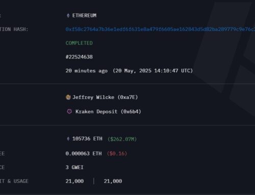 Ethereum Co-Founder Jeffrey Wilcke Transfers and Withdraws $262M in ETH from Kraken for Re