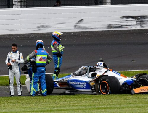 Double trouble: Larson crashes at Indy, on to 600