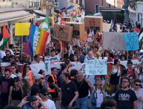 After the Bezos wedding, protesters demand the billionaire ‘get out of our lagoon’