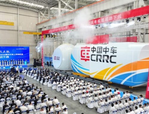 China has launched a wind turbine so large that a skyscraper can fit between its blades.