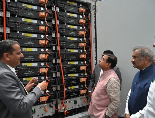 Energy storage ‘essential’ for renewable energy, minister says as BESS factory opens in Ka