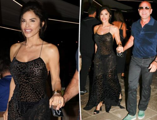 Lauren Sánchez shows her wild side in sheer animal-print dress on…