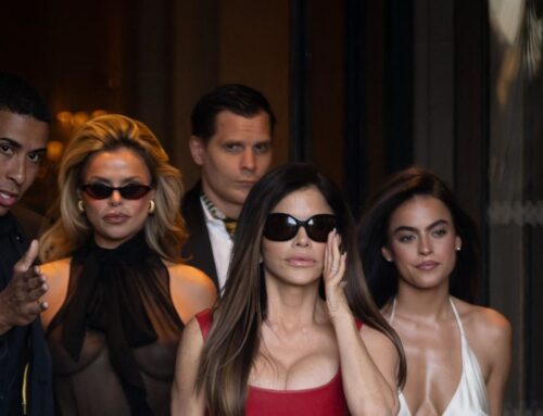 Lauren Sánchez Bezos Swaps Bridal Whites and Dolce for Red Leather and Versace