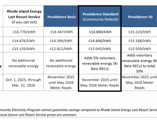 City of Providence Announces Winter Rates for Providence Community Electricity Program