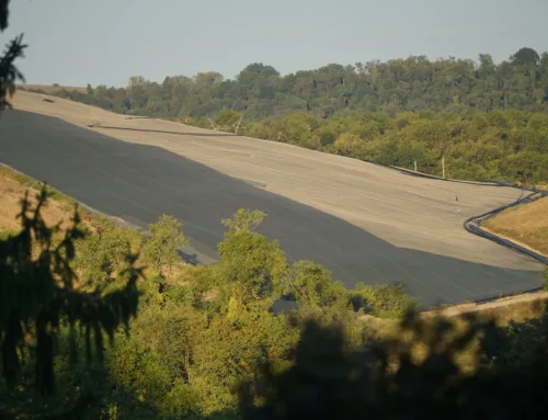 Along the banks of the Monongahela River, fracking waste in a landfill poses a pollution p