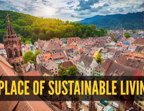 The city has no cars, no pollution, super clean water, or even trash cans with solar water