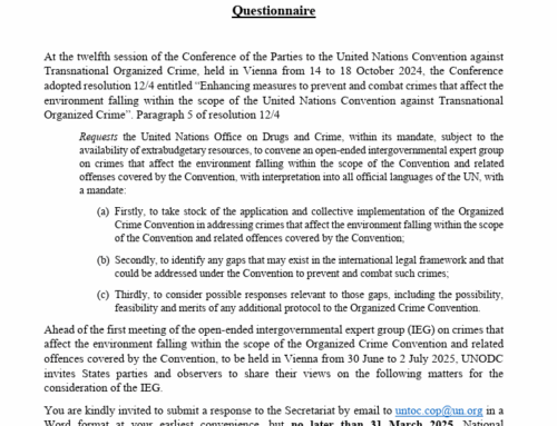 IUCN contributes views to UNTOC process on crimes that affect the environment