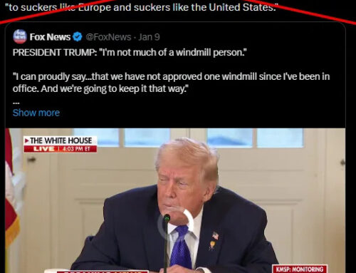 Trump falsely claims China does not produce wind energy