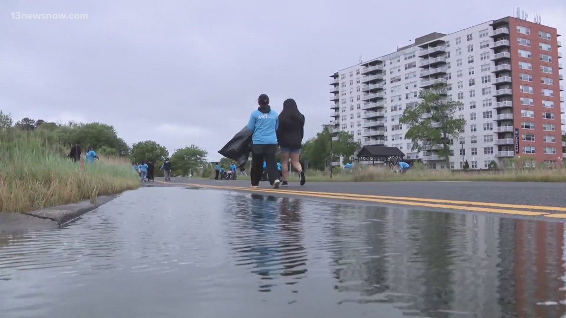 Norfolk students clean Haven Creek, tying environmental cleanup to climate and community impact
