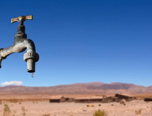 Drips faucet and dry environment in the background