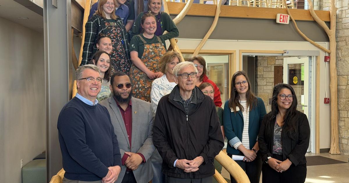 Gov. Tony Evers visits The Nature Place Tuesday, highlighting clean energy efforts
