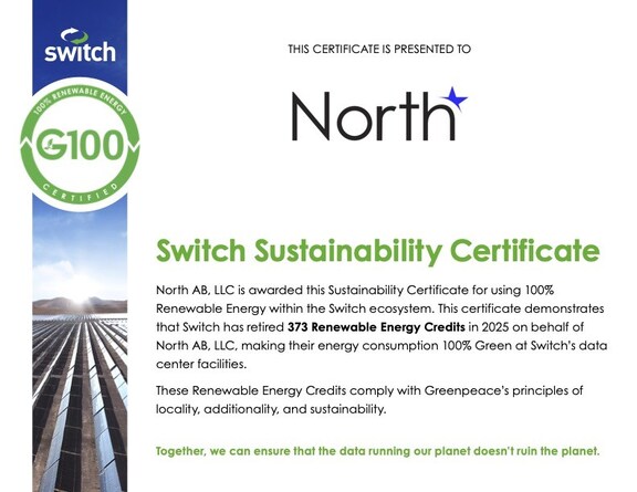 Seven Years of Green: North Maintains 100% Renewable Energy Streak with G100 Certification