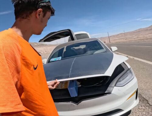 Tesla owner uses emergency solar to trickle charge after running out of battery in desert