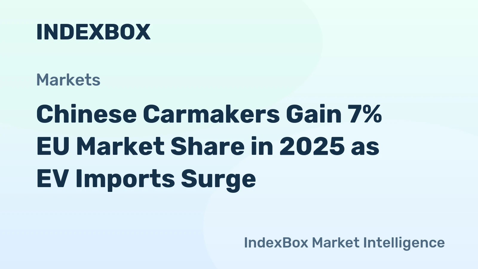 Chinese Carmakers Gain 7% EU Market Share in 2025 as EV Imports Surge