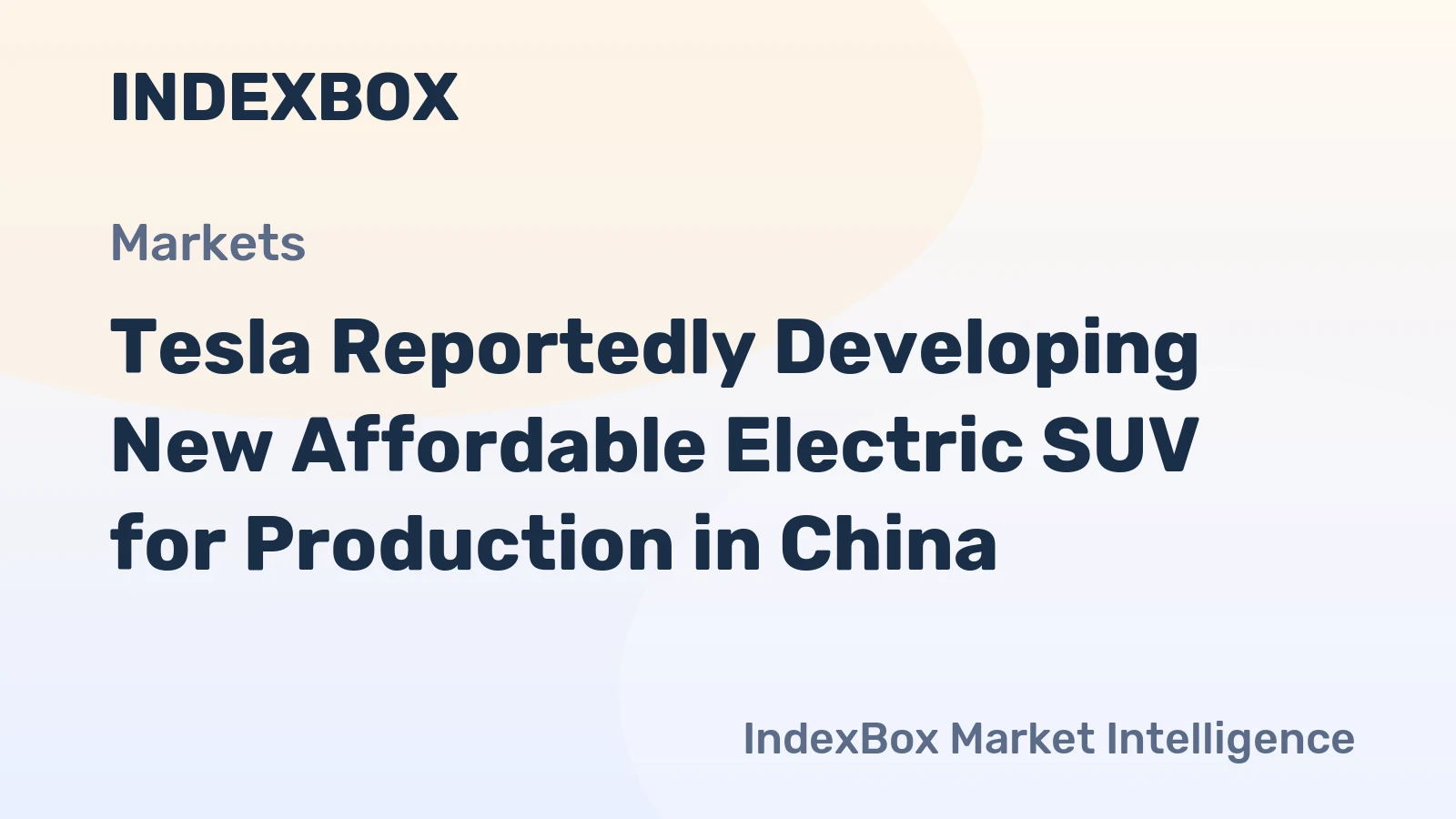 Tesla Reportedly Developing New Affordable Electric SUV for Production in China