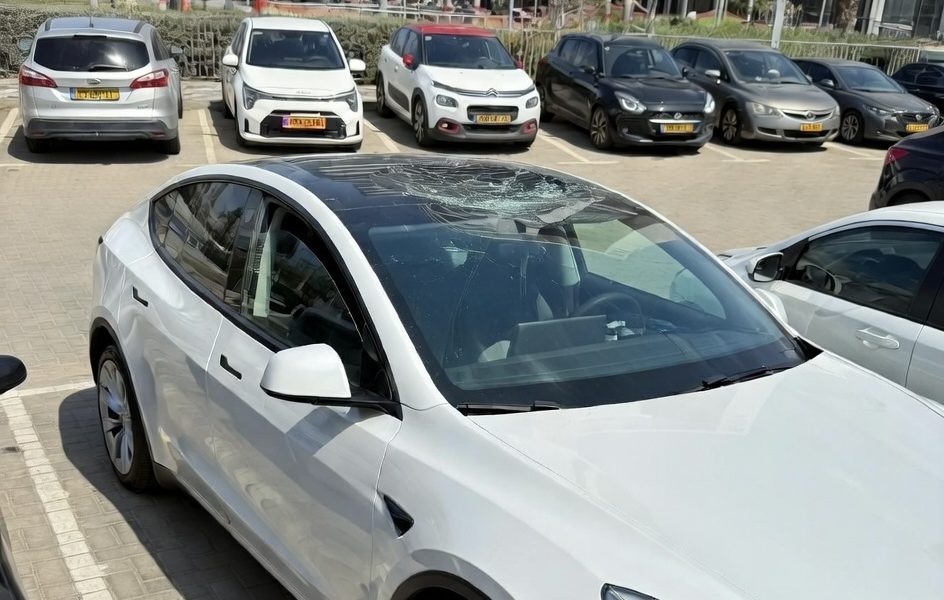 Tesla hit by Iranian missile debris in Israel and survives