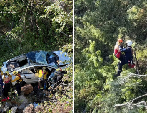 Driver, passenger airlifted after Tesla plunges 300 feet off Mulholland Hwy in Malibu
