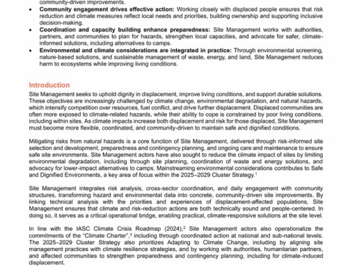 Climate, the Environment and Site Management (5 May 2026)