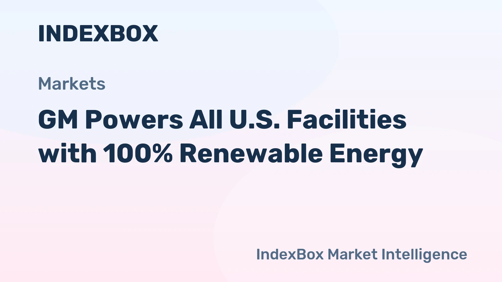 GM Powers All U.S. Facilities with 100% Renewable Energy