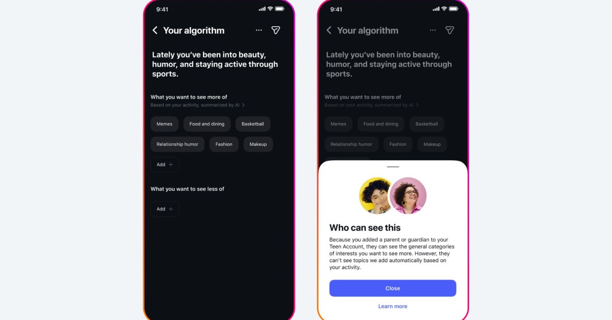 Meta will tell parents when their teens add new interests to their Instagram algorithm