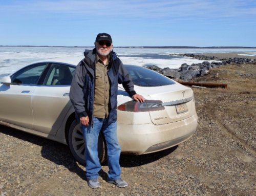 This man became the first person to drive a Tesla to the Arctic Ocean from California — and he did it for his 84th birthday