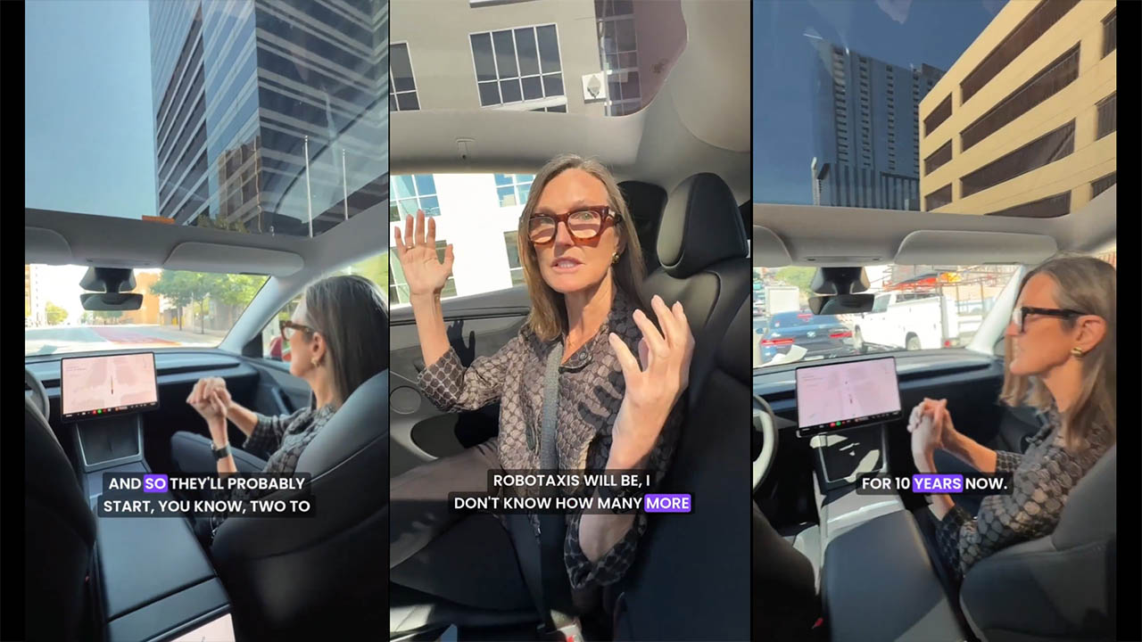 Unsupervised Tesla Robotaxi gets a  parking ticket as ARK Invest’s Cathie Wood takes a ride for review (video)