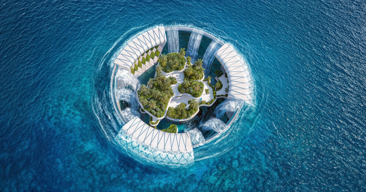 baobab-inspired floating waterfall power plant generates renewable energy off madagascar baobab-inspired floating waterfall power plant generates renewable energy off madagascar